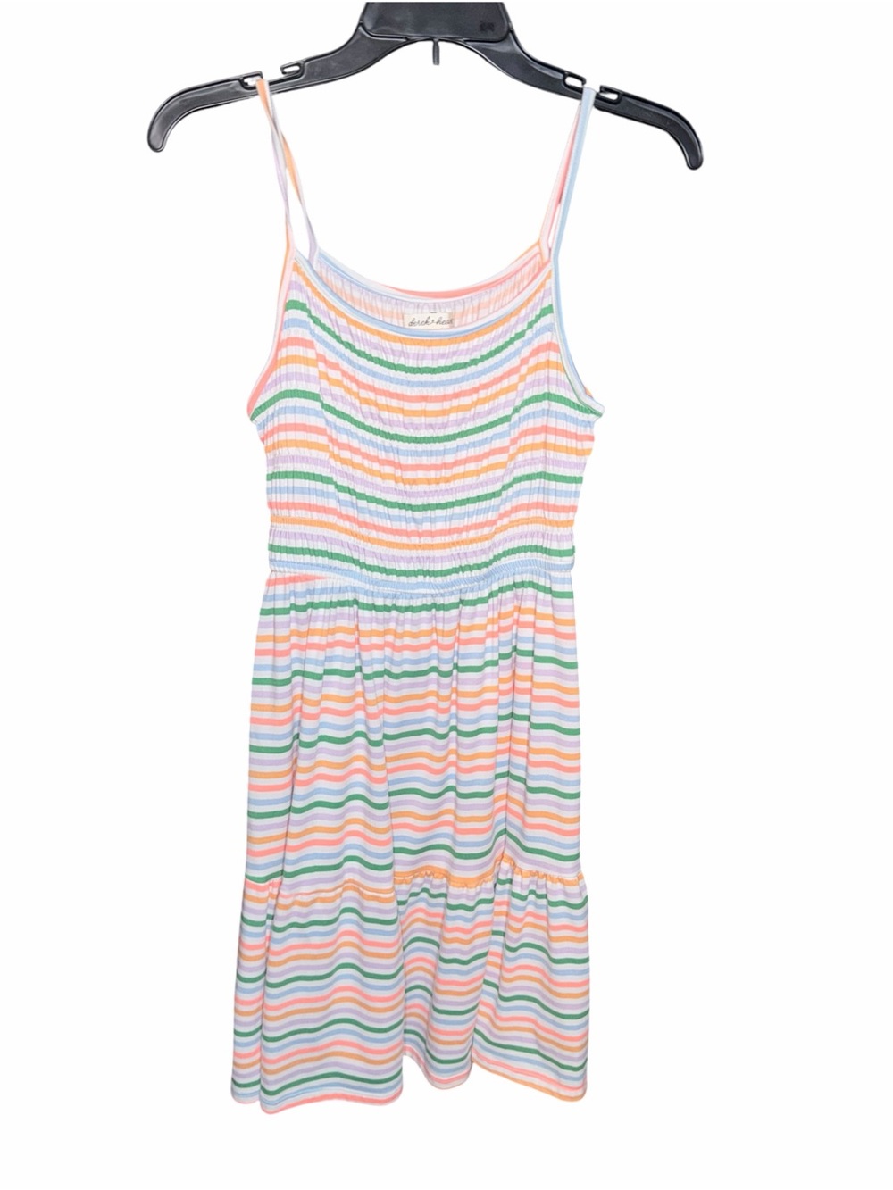 Derek Heart Pastel Rainbow Stripe Spaghetti Strap Dress